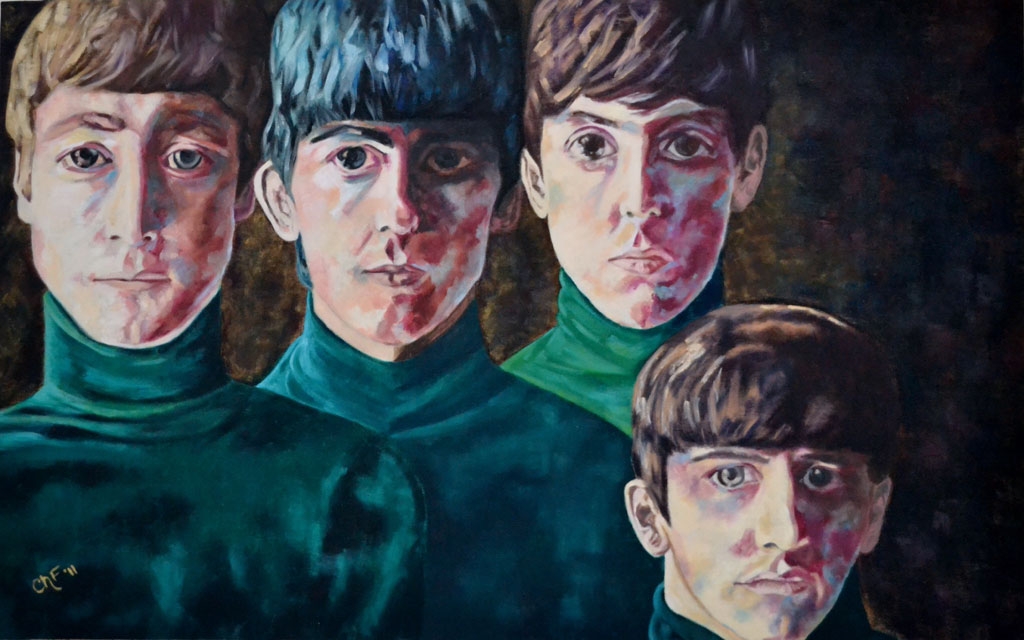 WiththeBeatles121x76cmOiloncanvas